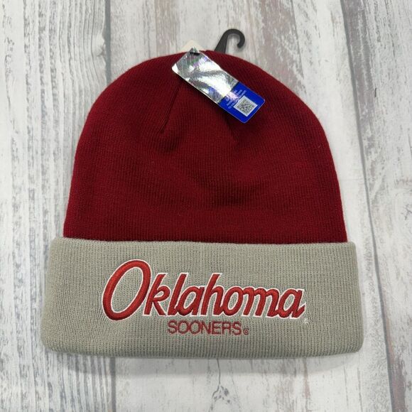 NWT Oklahoma Sooners Sports Specialties Script Beanie‎ Winter Hat College Nike - Picture 1 of 5